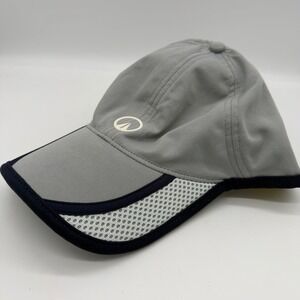 UNKNWN Sport Mesh Performance Running Hat Grey Navy Blue Adjustable OS NWOT